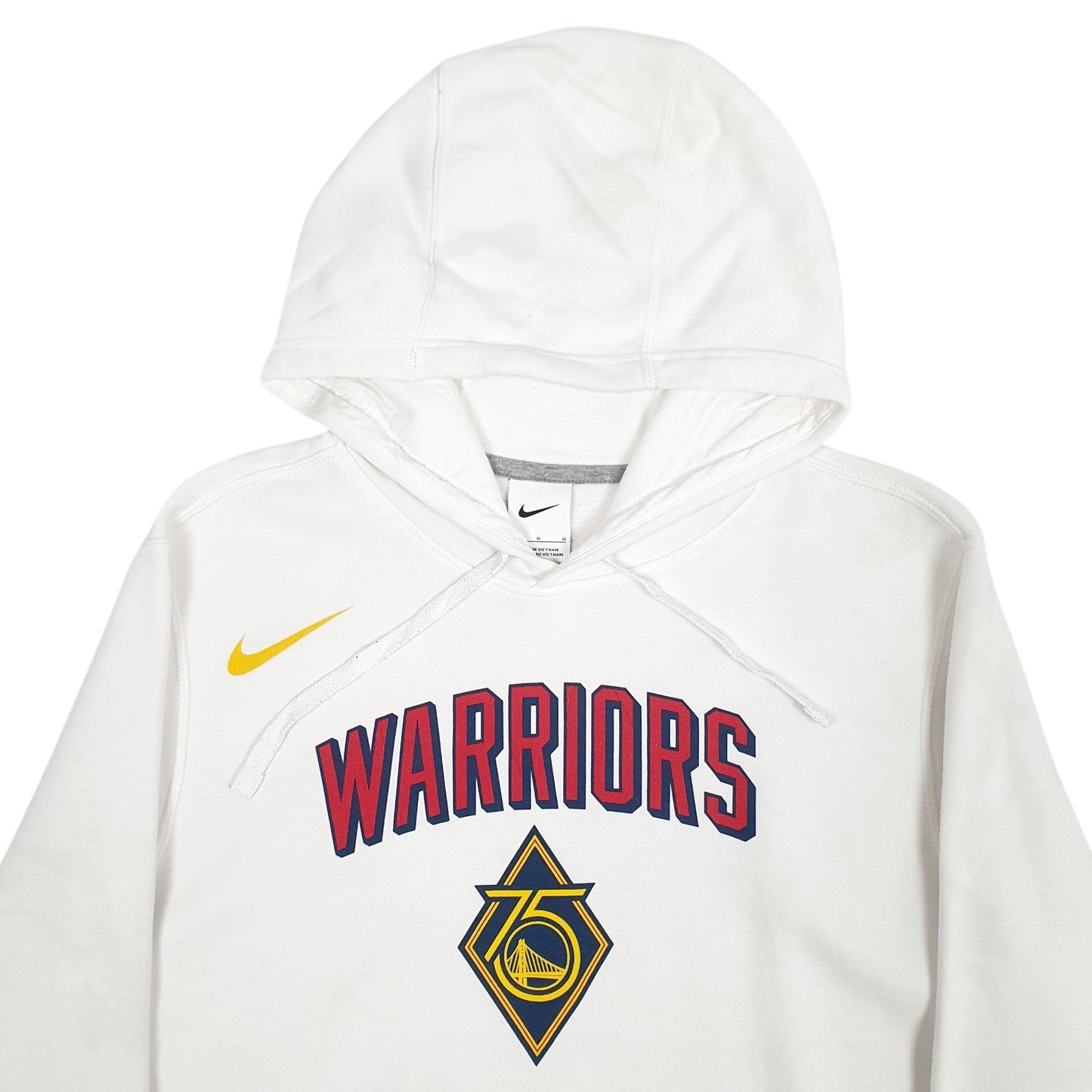 Mens White Nike Warriors Hoodie Jumper