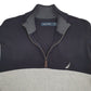 Mens Grey Nautica Knit Quarter Zip Jumper