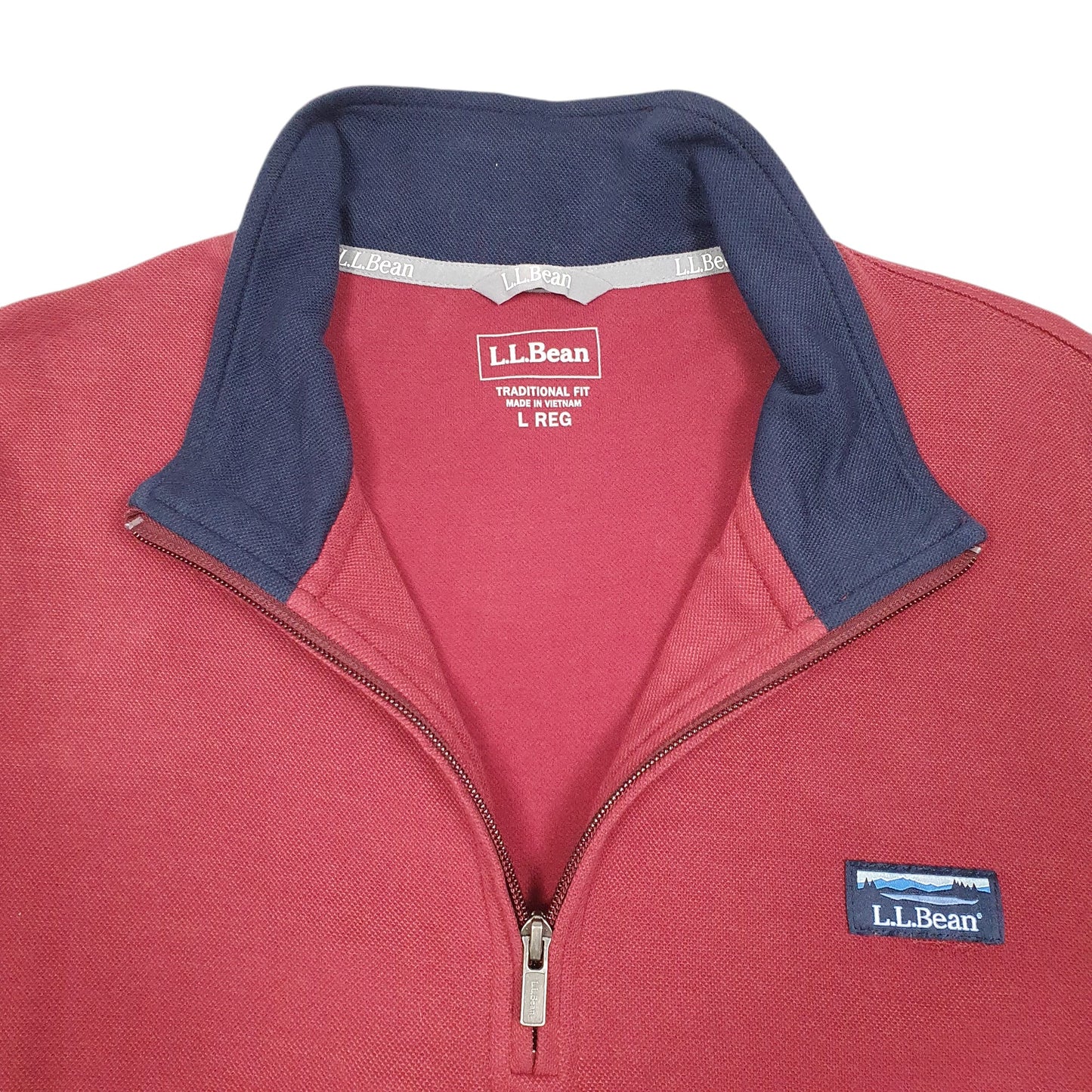 Mens Burgundy L.L.Bean  Quarter Zip Jumper