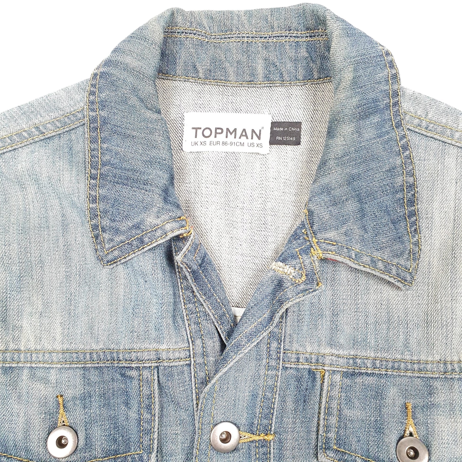 Mens Blue Topman Trucker Jean  Coat