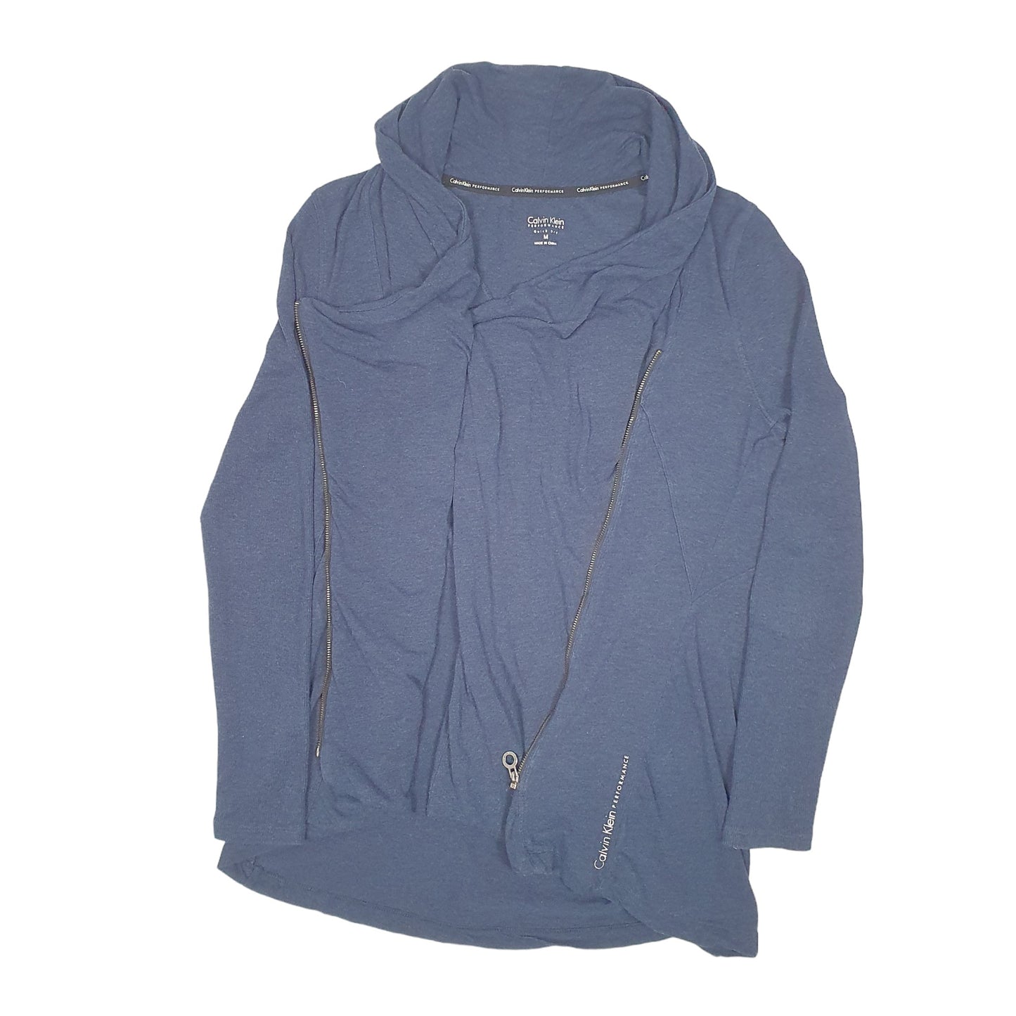 Womens Navy Calvin Klein Performance Zip Through Shawl Jumper