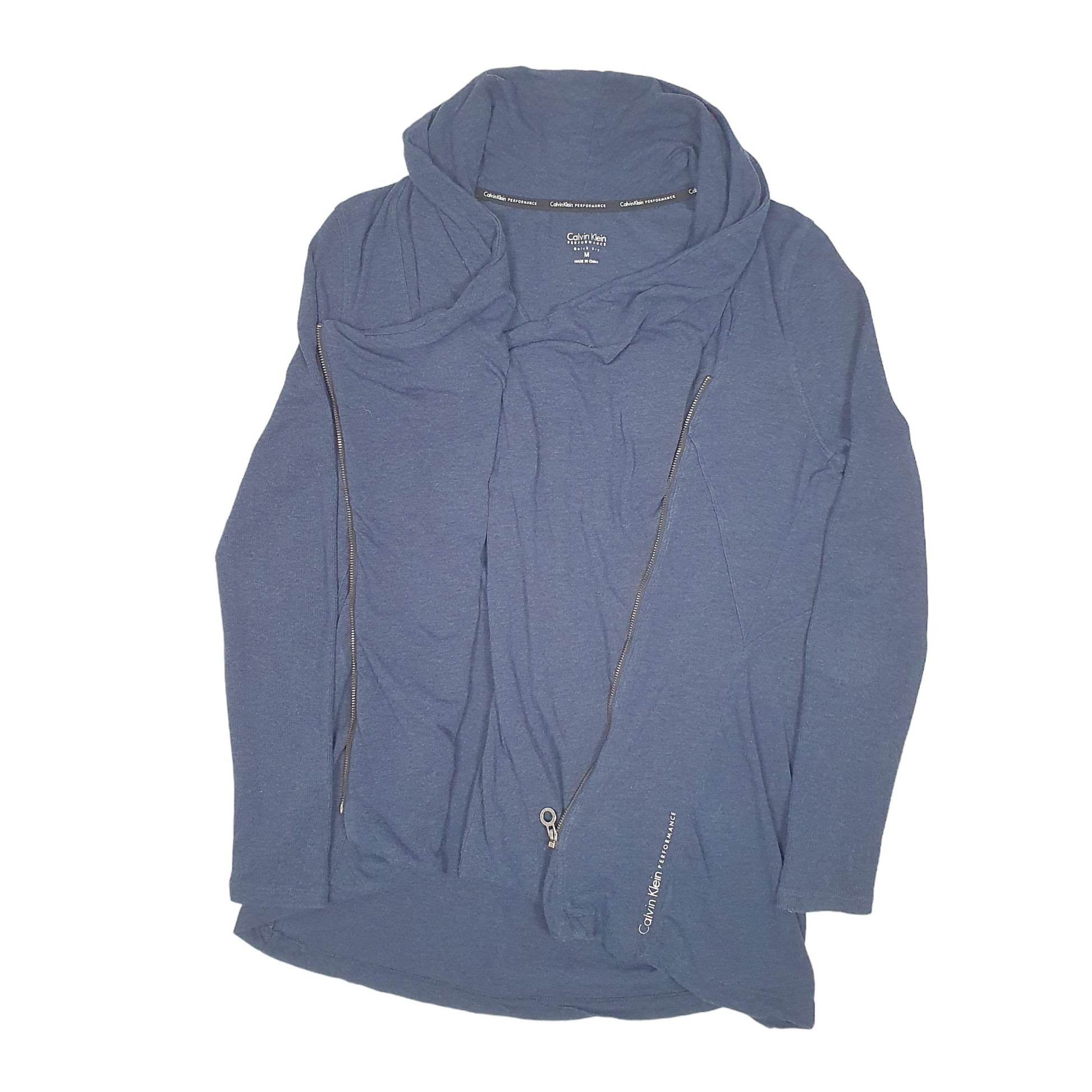 Womens Navy Calvin Klein Performance Zip Through Shawl Jumper