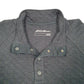 Mens Grey Eddie Bauer Quilted Popper Snap Button Quarter Zip Jumper