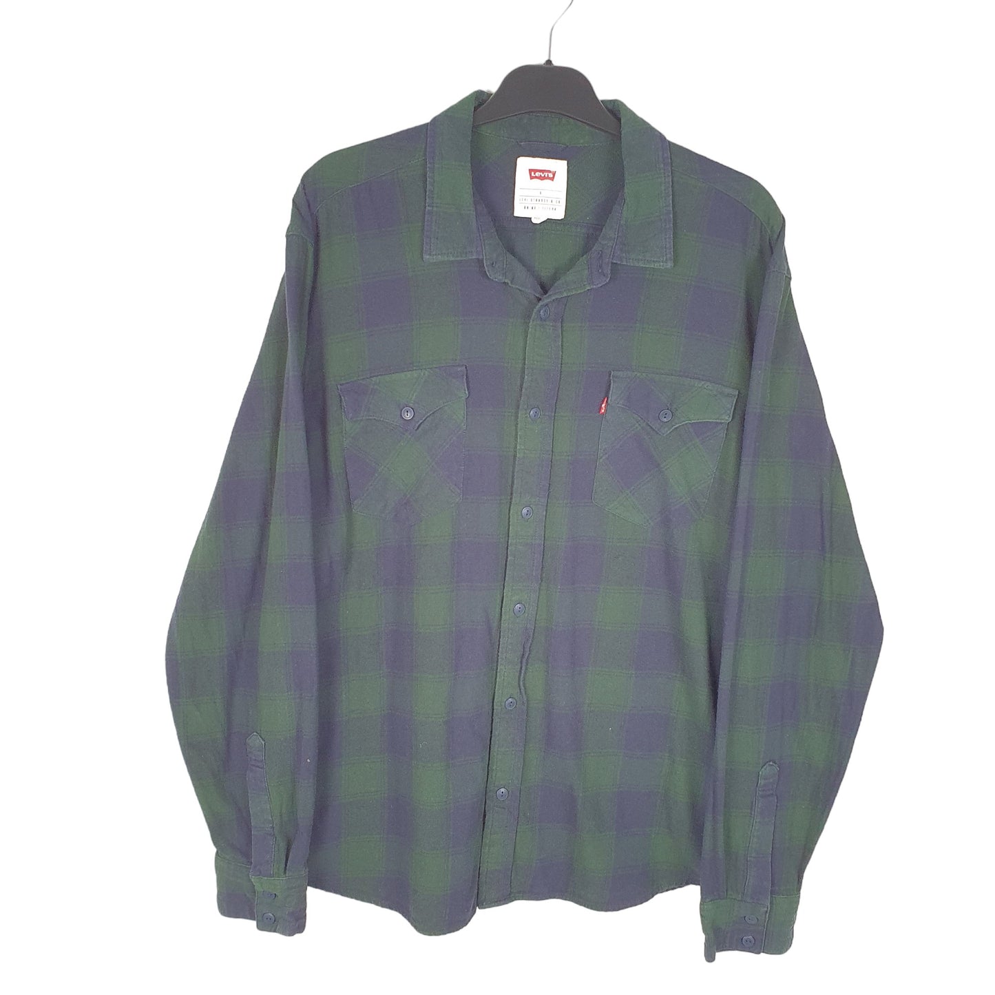 Mens Green Levis Flannel Lumberjack Long Sleeve Shirt