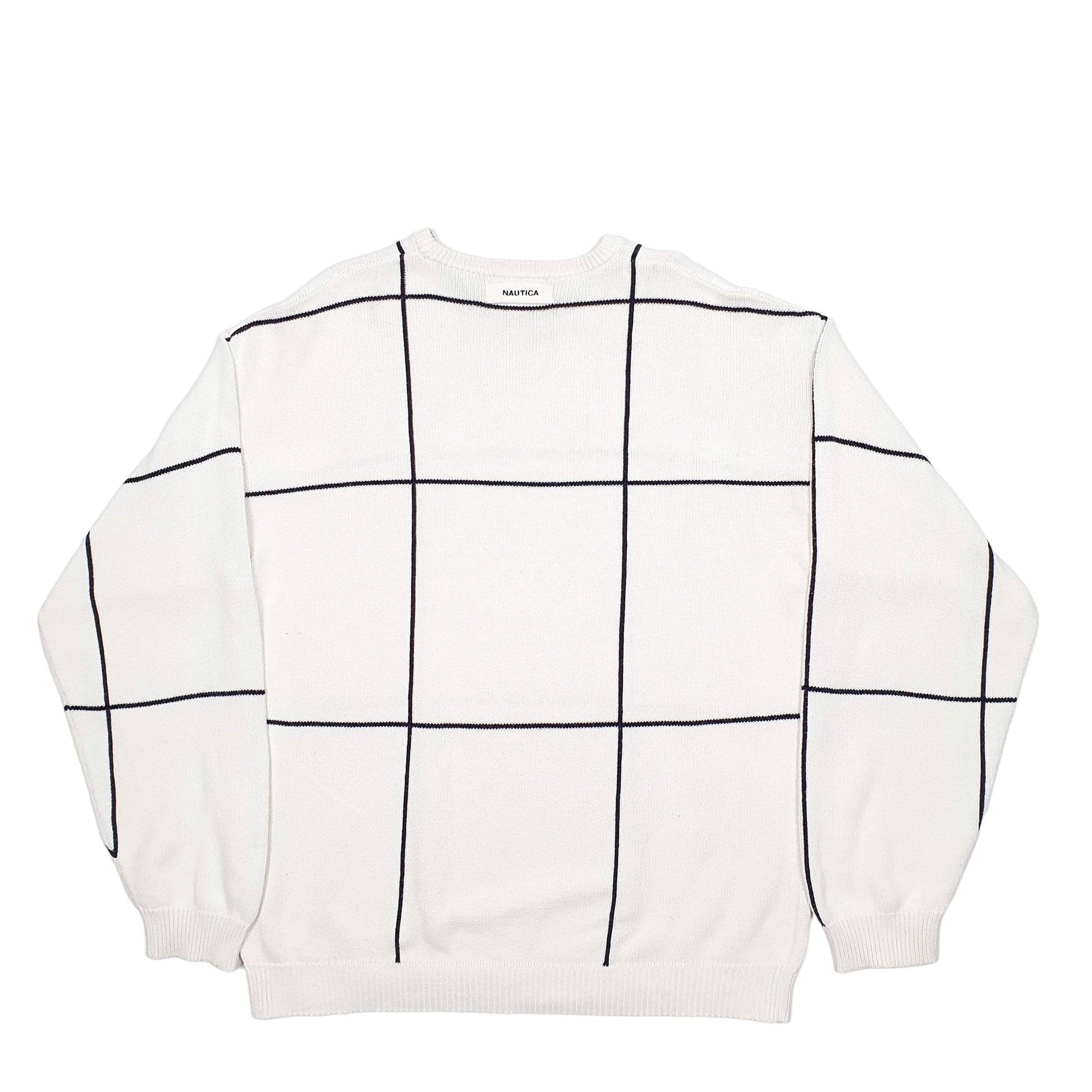 Mens White Nautica Knit Crewneck Jumper