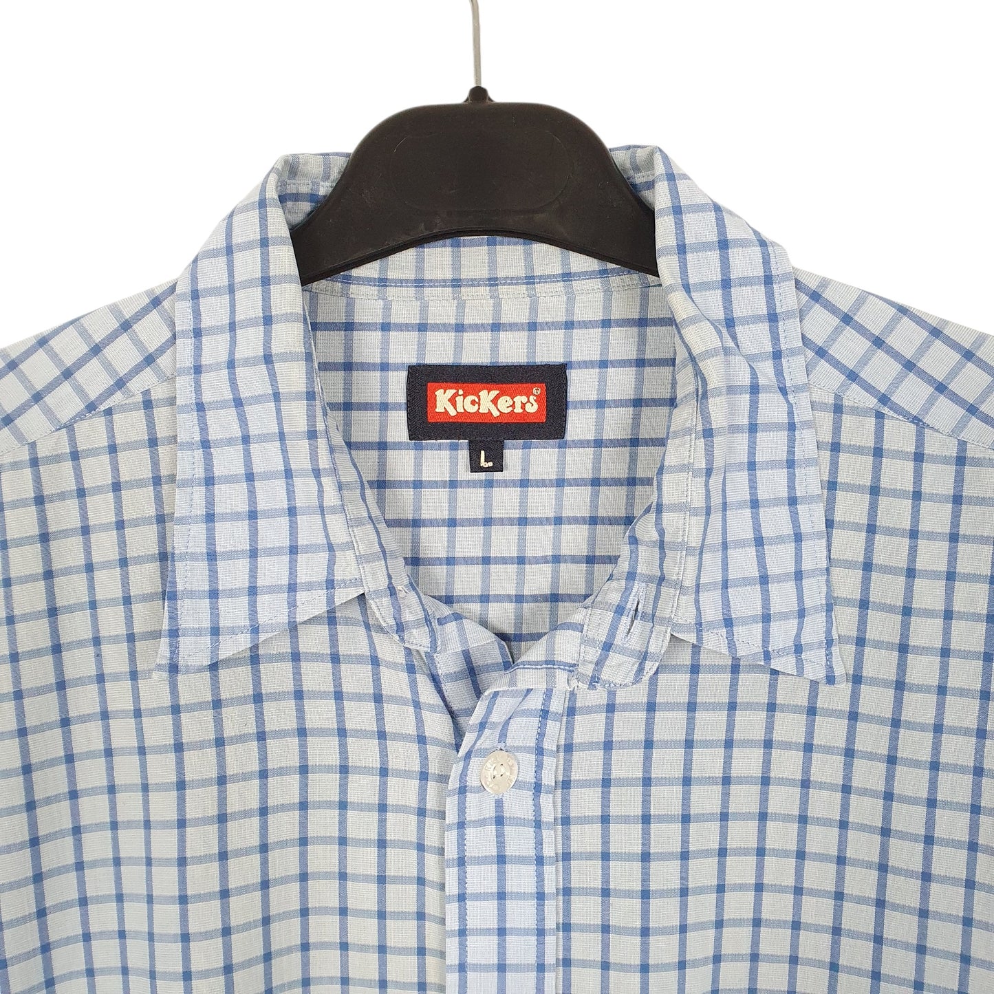 Mens Blue Kickers Vintage 90s Shoes Short Sleeve Shirt