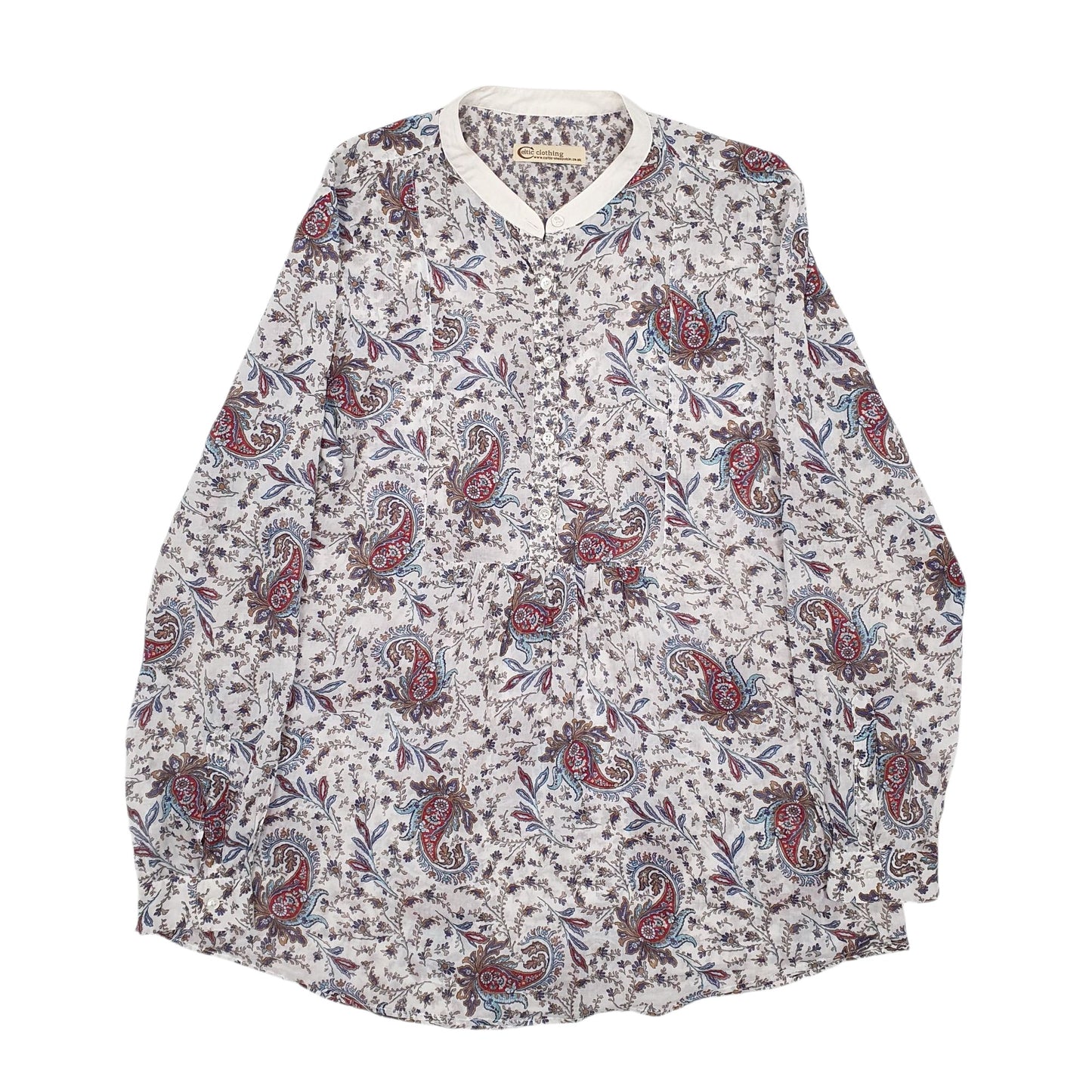 Womens White Celtic Clothing Lightweight Blouse Long Sleeve T Shirt