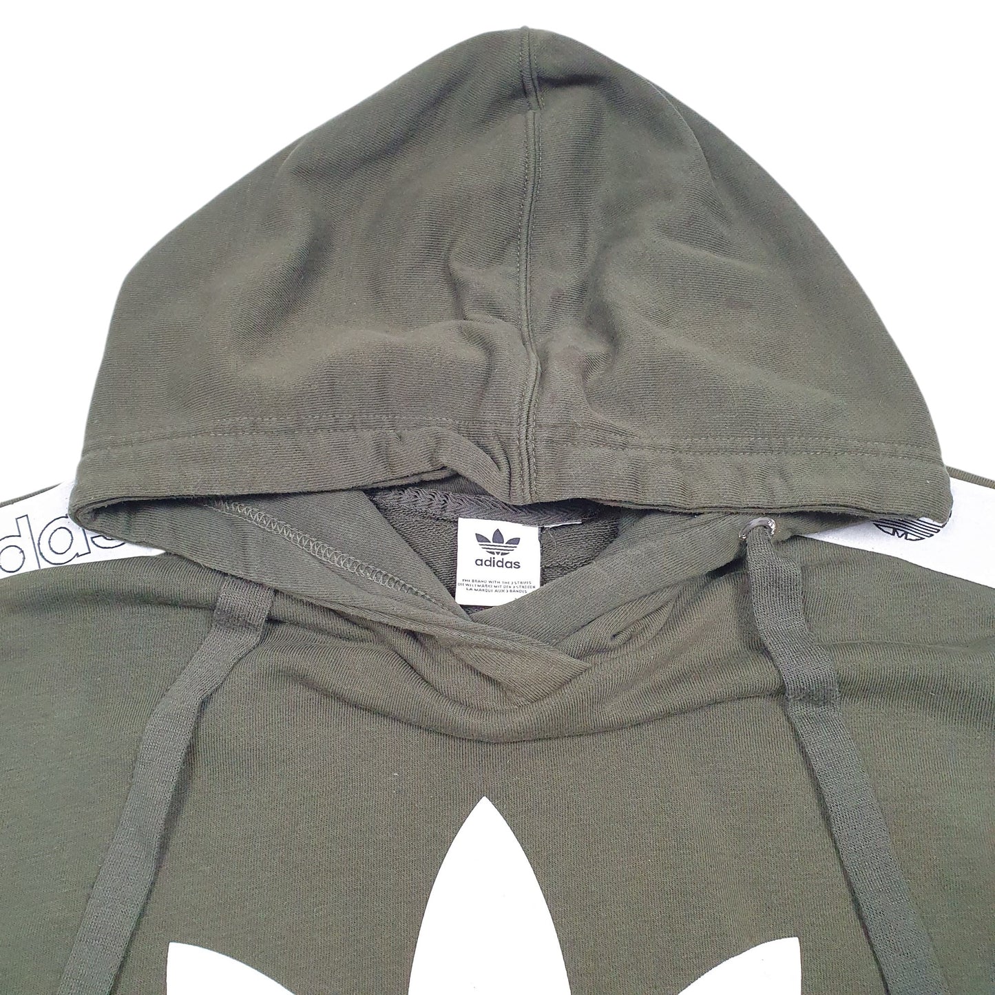 Mens Khaki Adidas Spellout OG Logo Hoodie Jumper