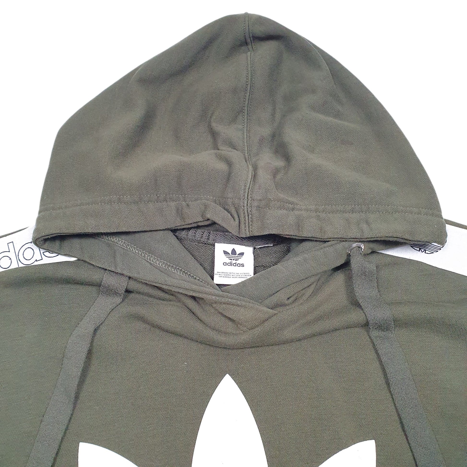 Mens Khaki Adidas Spellout OG Logo Hoodie Jumper