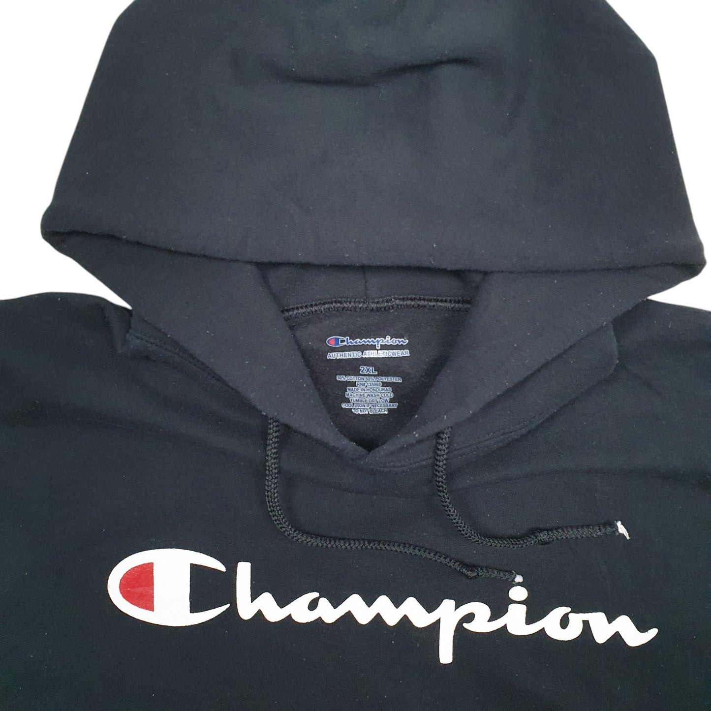 Mens Black Champion Spellout Hoodie Jumper