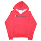 Mens Red Champion Script Hoodie Jumper