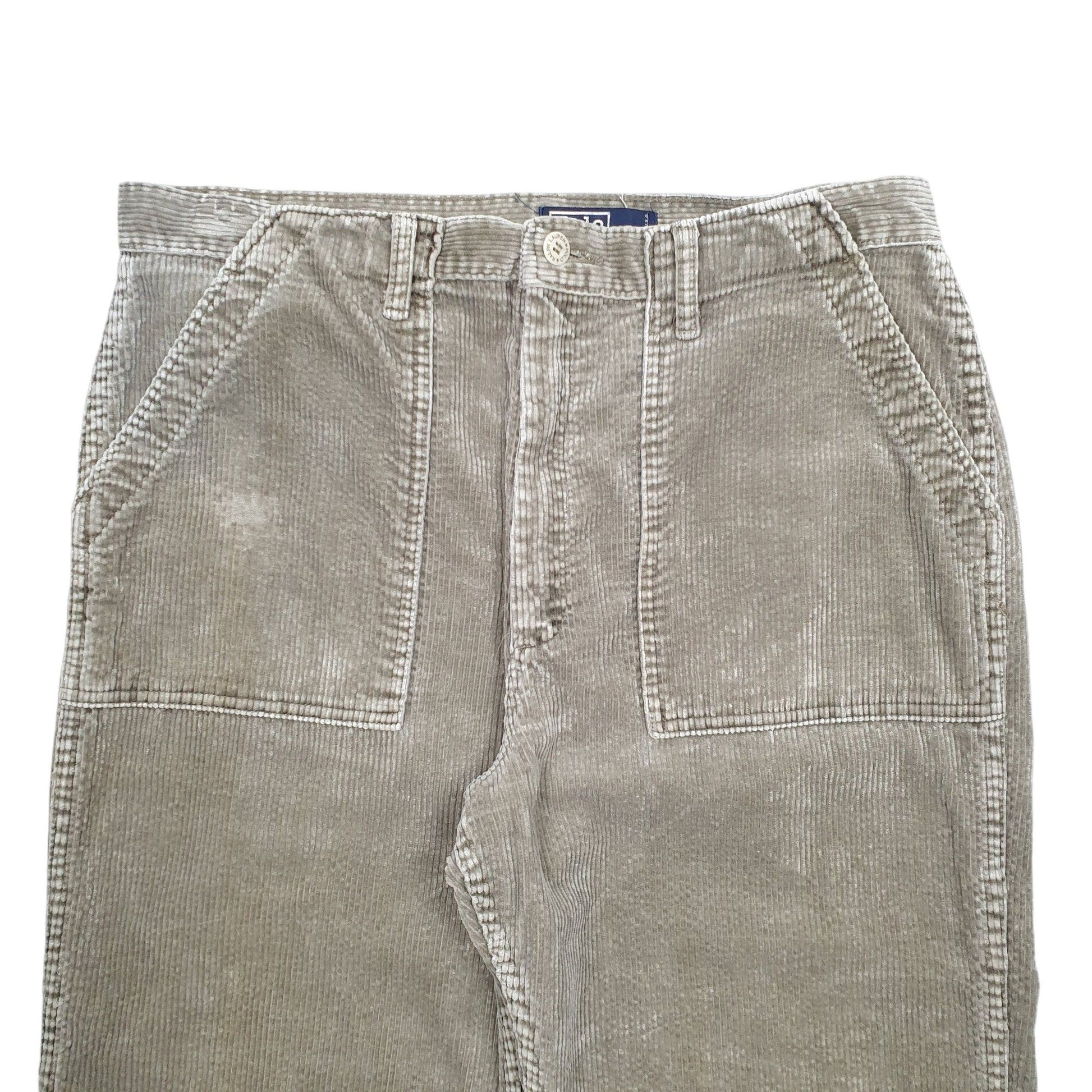 Mens Grey Polo Ralph Lauren Fatigue Corduroy Trousers