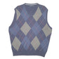 Mens Navy Nautica Knit Sweater Vest Tank Top  Argyle V Neck Jumper