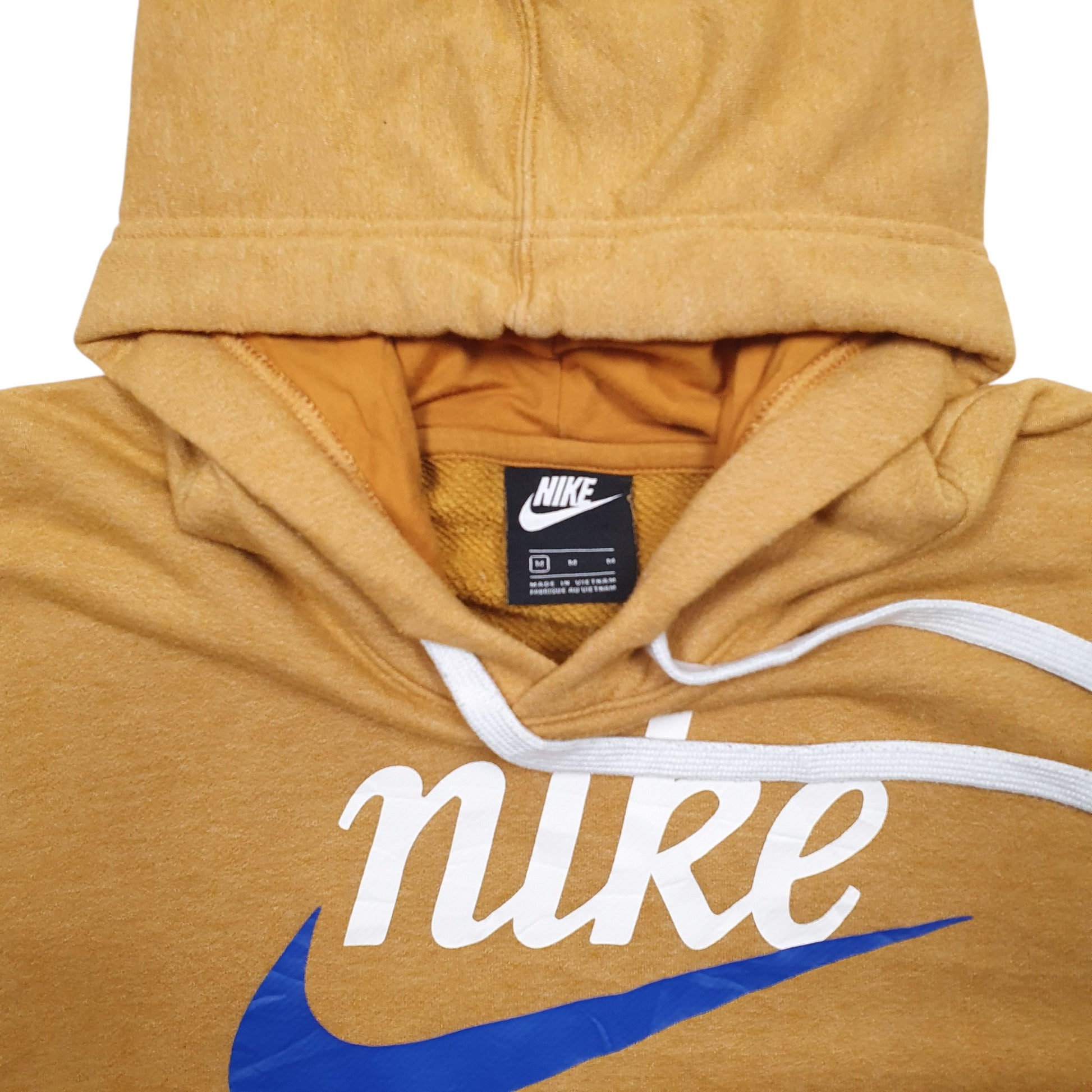 Mens Yellow Nike Spellout Hoodie Jumper