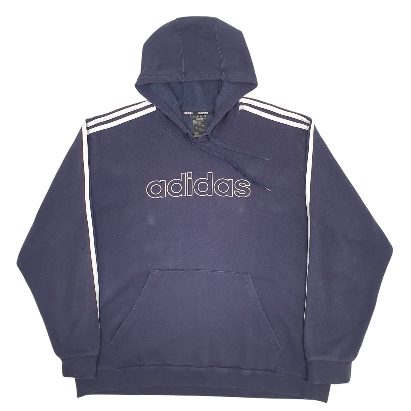 Mens Navy Adidas Spellout Hoodie Jumper