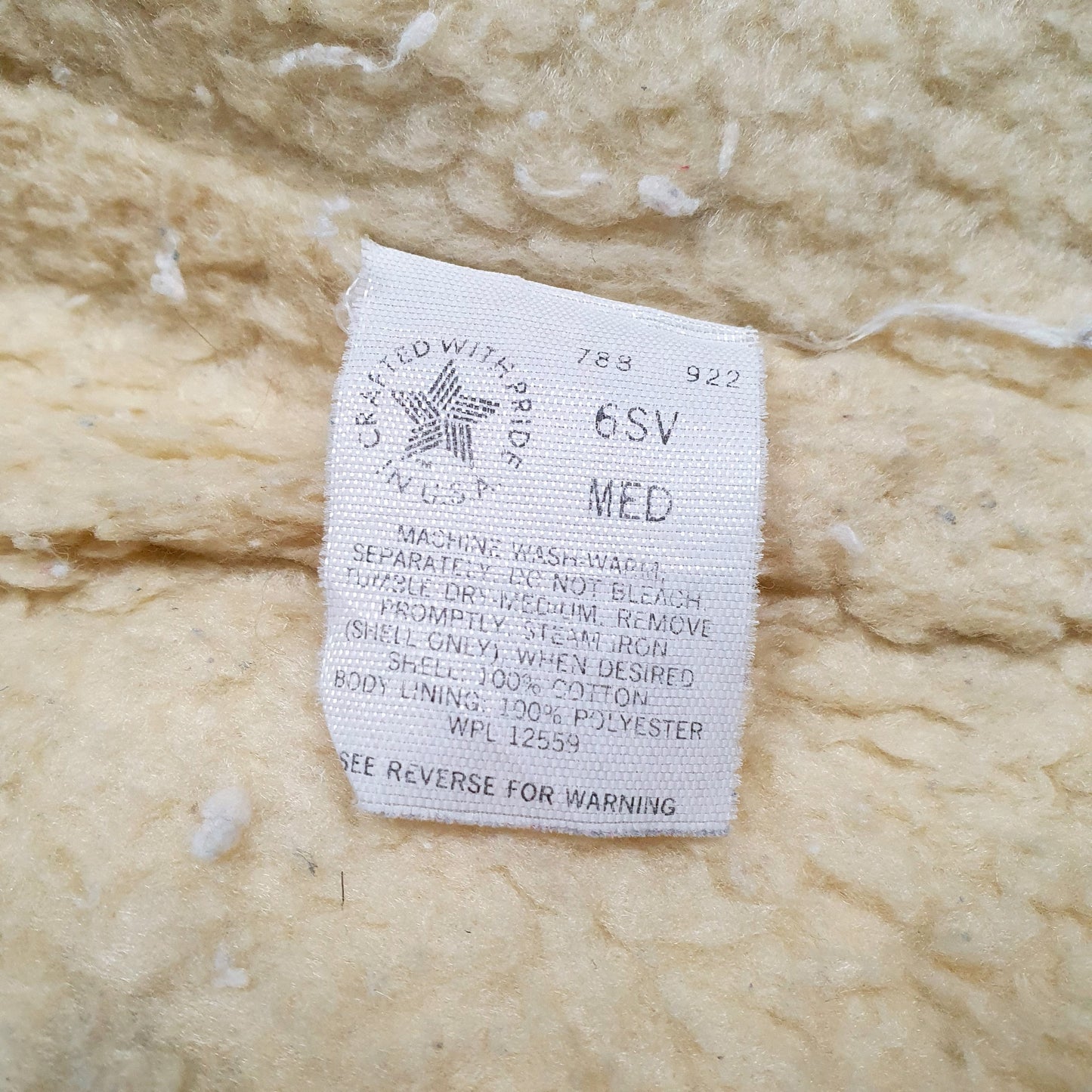 Mens Tan Carhartt Vintage Workwear Vest Sherpa Lined Union Made In USA Full Zip Coat