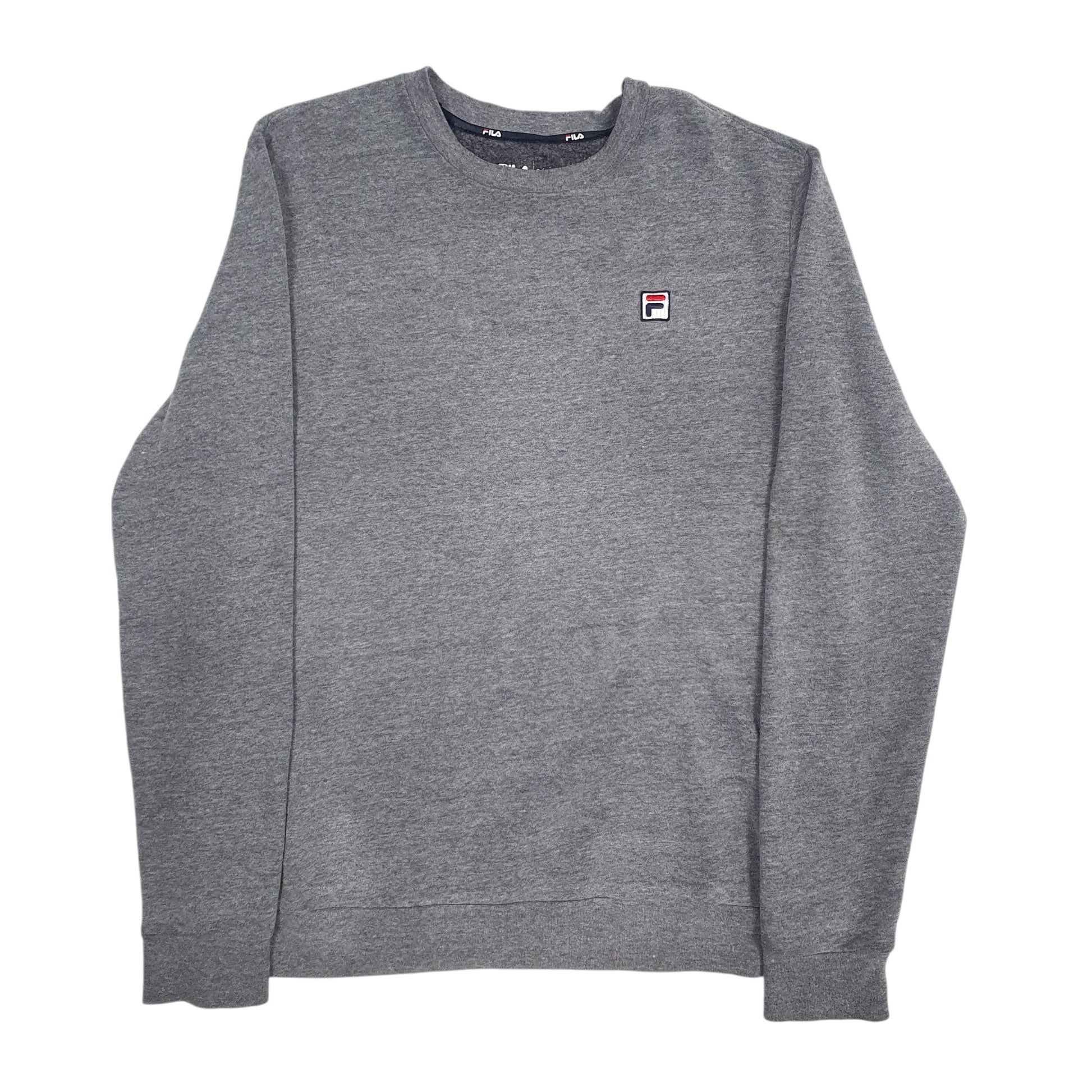 Mens Grey Fila  Crewneck Jumper