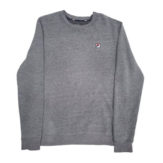 Mens Grey Fila  Crewneck Jumper