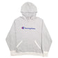 Mens Grey Champion Spellout Hoodie Jumper
