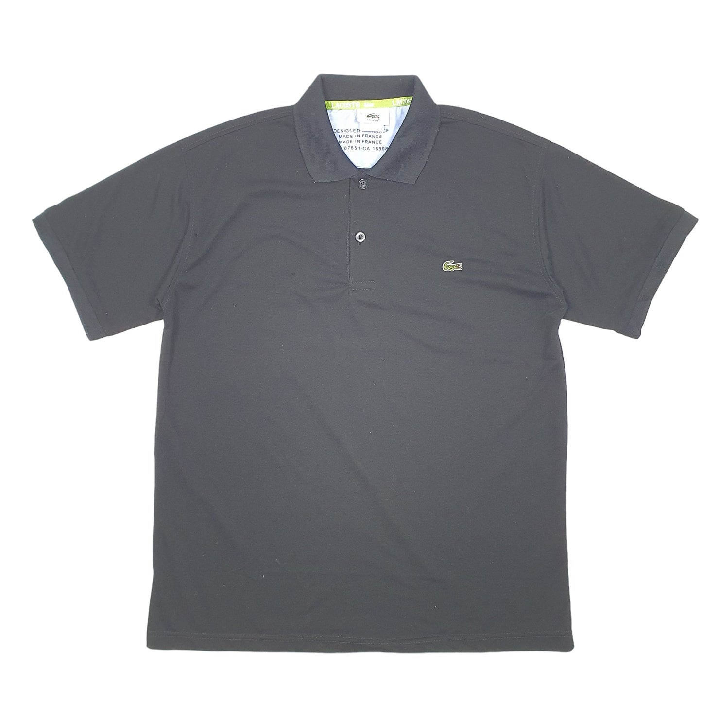 Mens Black Lacoste  Short Sleeve Polo Shirt