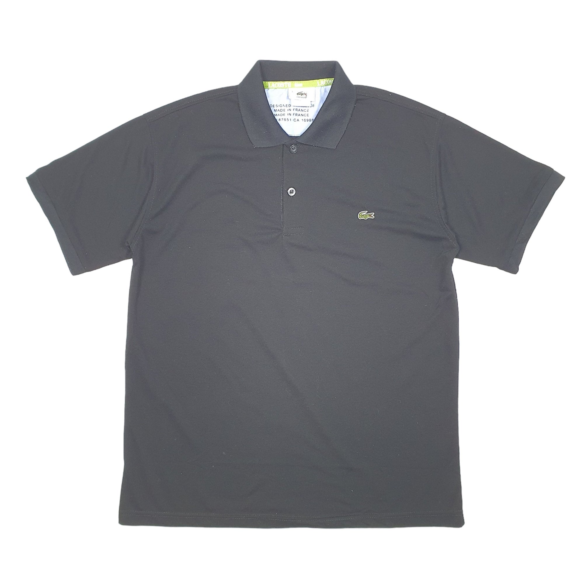 Mens Black Lacoste  Short Sleeve Polo Shirt