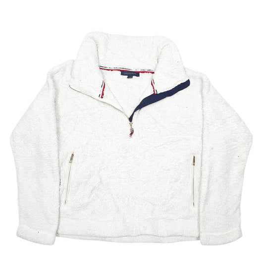 Womens White Tommy Hilfiger Pop Over Quarter Zip Jumper