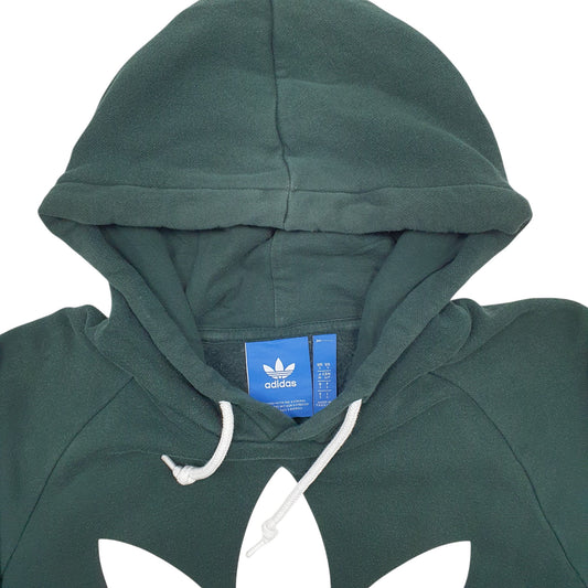 Mens Green Adidas Spellout Hoodie Jumper