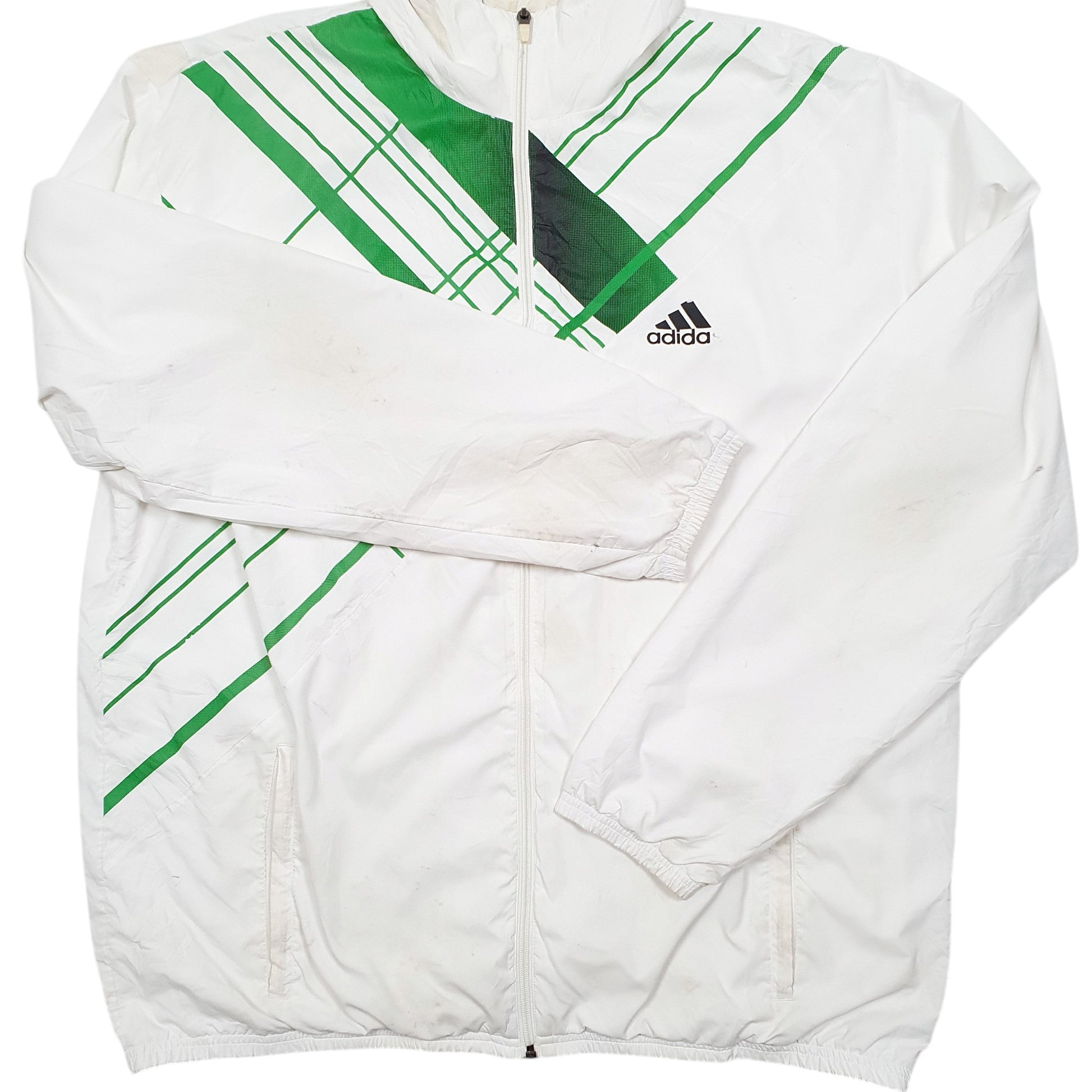 Mens White Adidas Hooded Lightweight Vest Coat