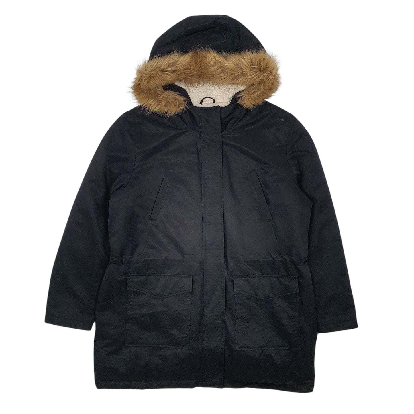 Womens Black Levis Sherpa Lined  Coat