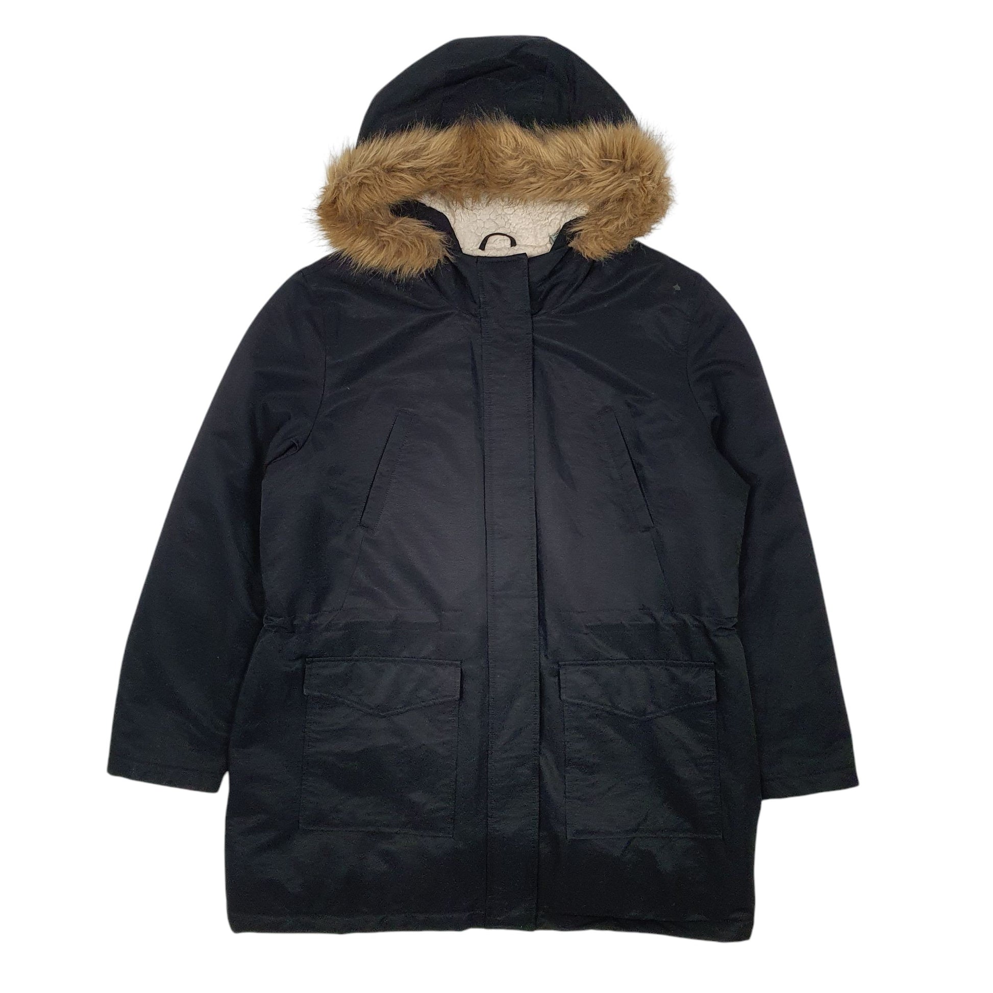 Womens Black Levis Sherpa Lined  Coat