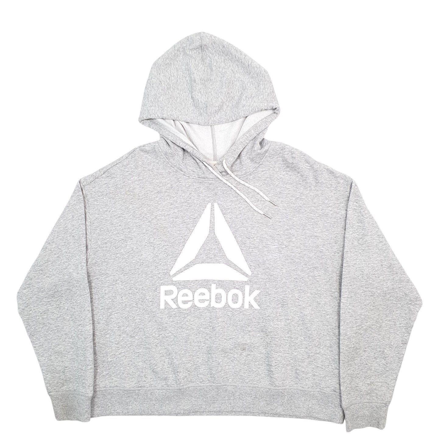 Womens Grey Reebok Spellout Hoodie Jumper
