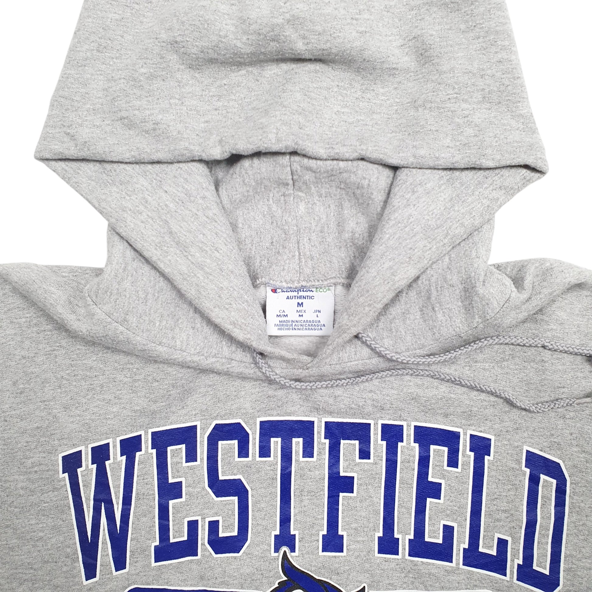 Mens Grey Champion Westfield State Spellout Hoodie Jumper