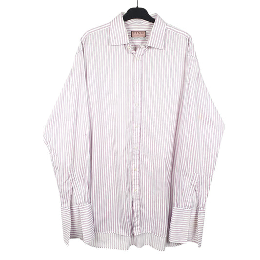 Mens White Pink Jermyn Street London Long Sleeve Shirt