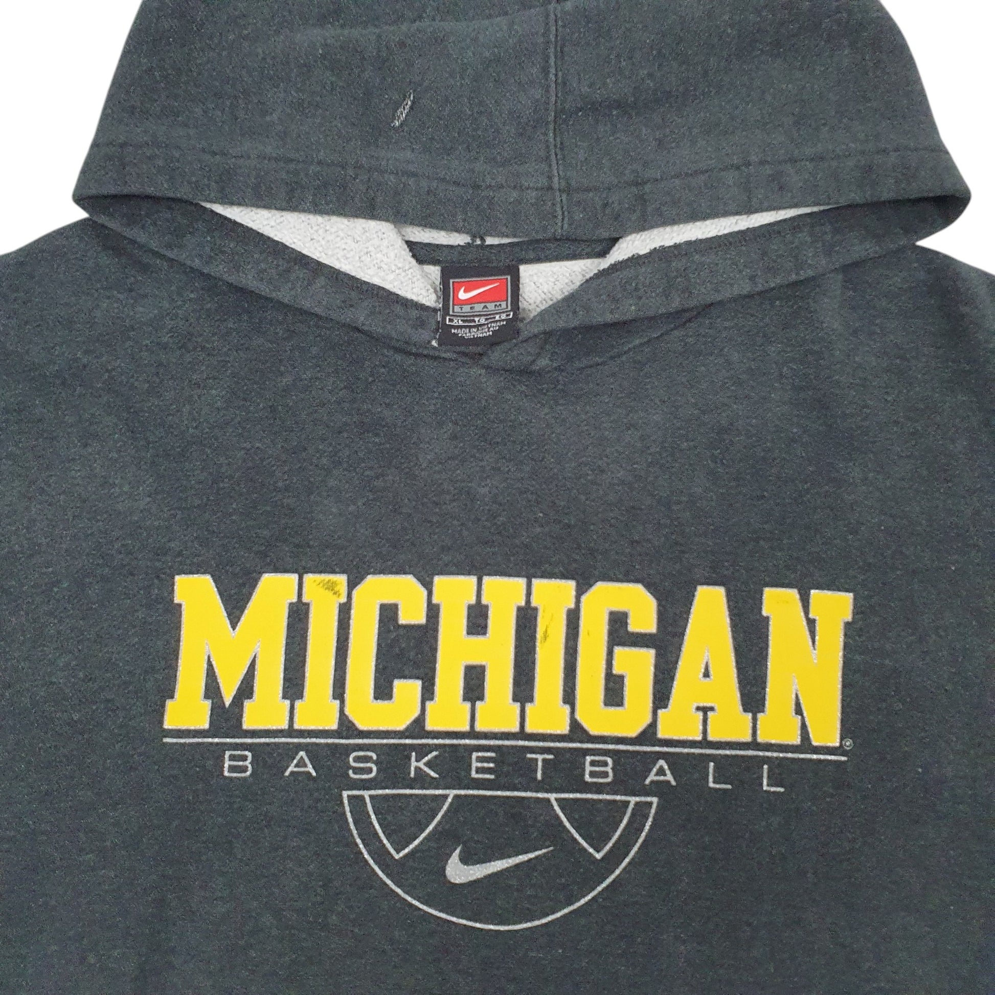 Mens Nike Black Hoodie Vintage 00s Team Apparel Michigan