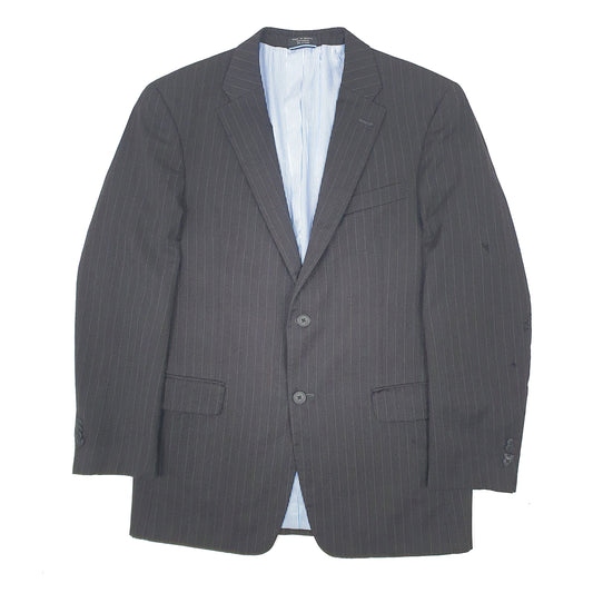 Mens Black Tommy Hilfiger Pinstripe  Coat
