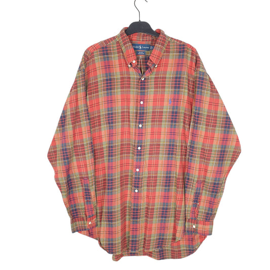 Mens Red Ralph Lauren Tartan Long Sleeve Shirt