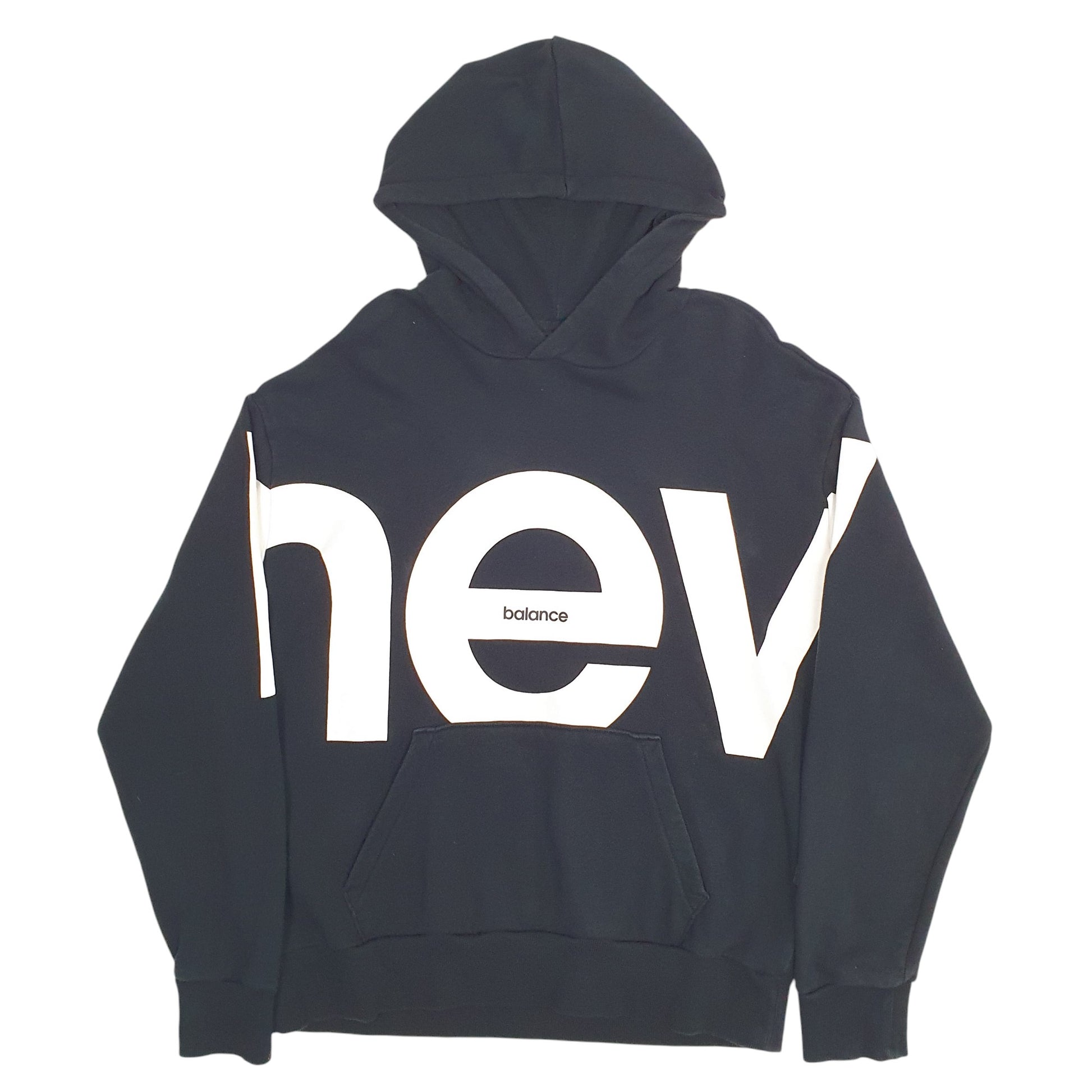 Mens Black New Balance Spellout Hoodie Jumper