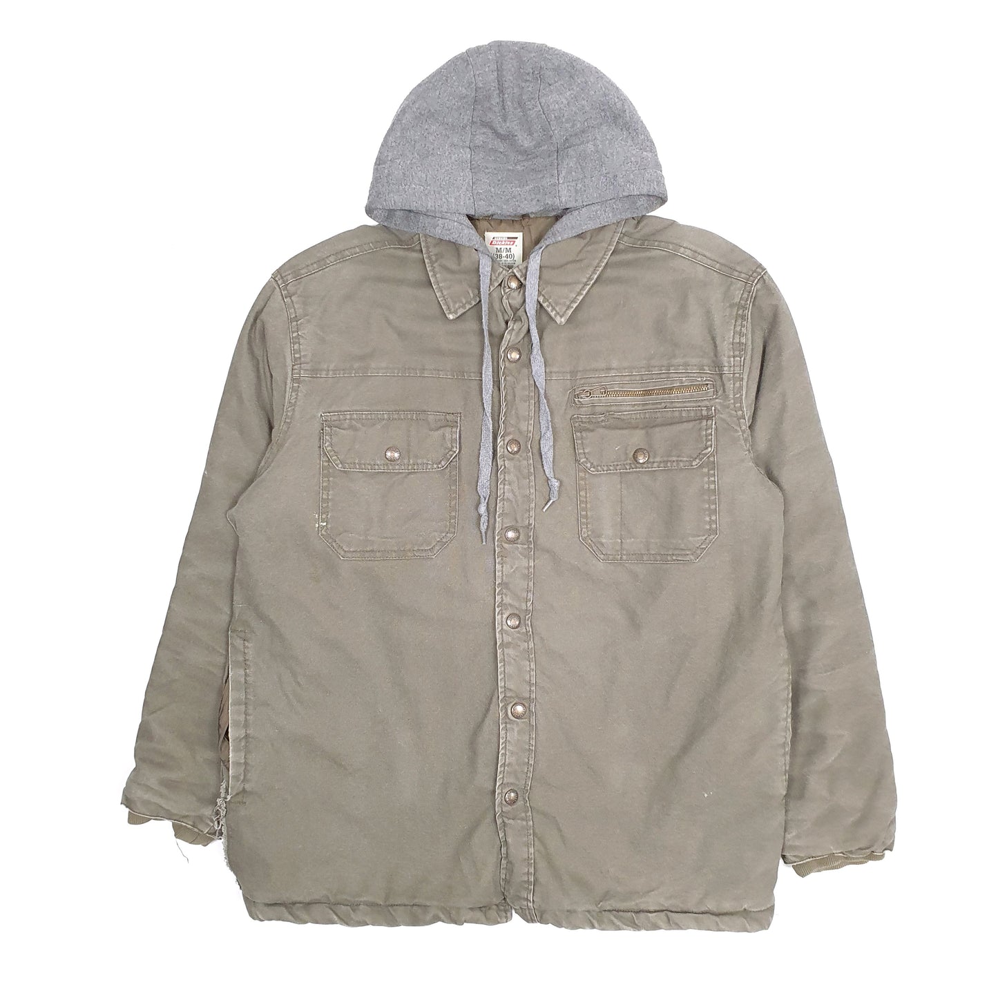 Mens Khaki Dickies Bomber Hoodie  Coat