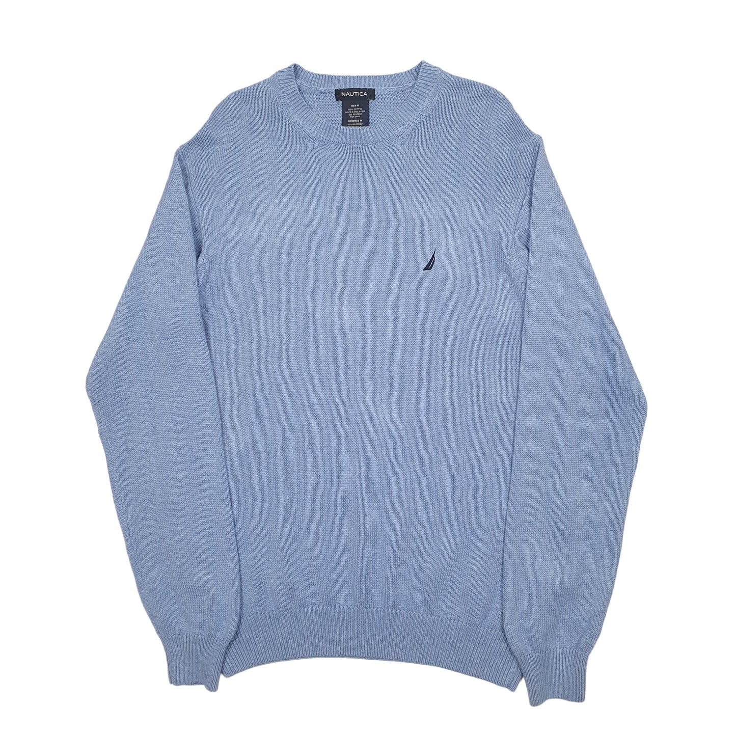 Mens Blue Nautica Knit Crewneck Jumper