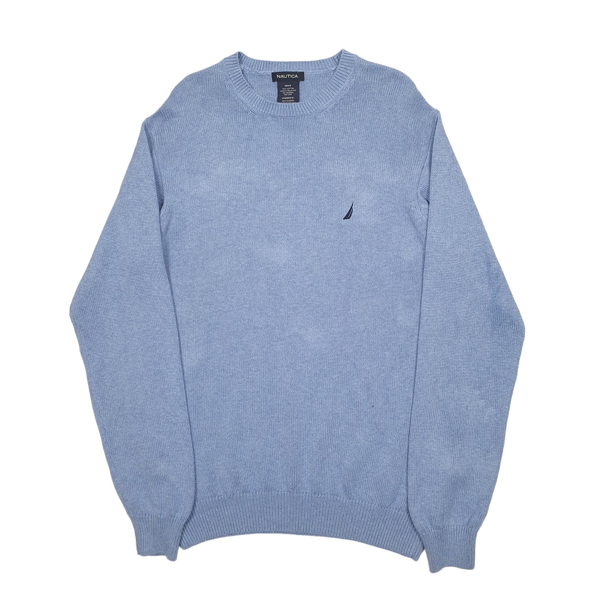 Mens Blue Nautica Knit Crewneck Jumper