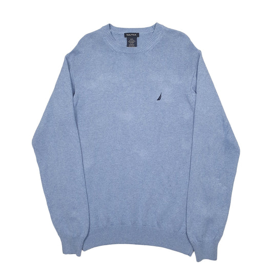 Mens Blue Nautica Knit Crewneck Jumper