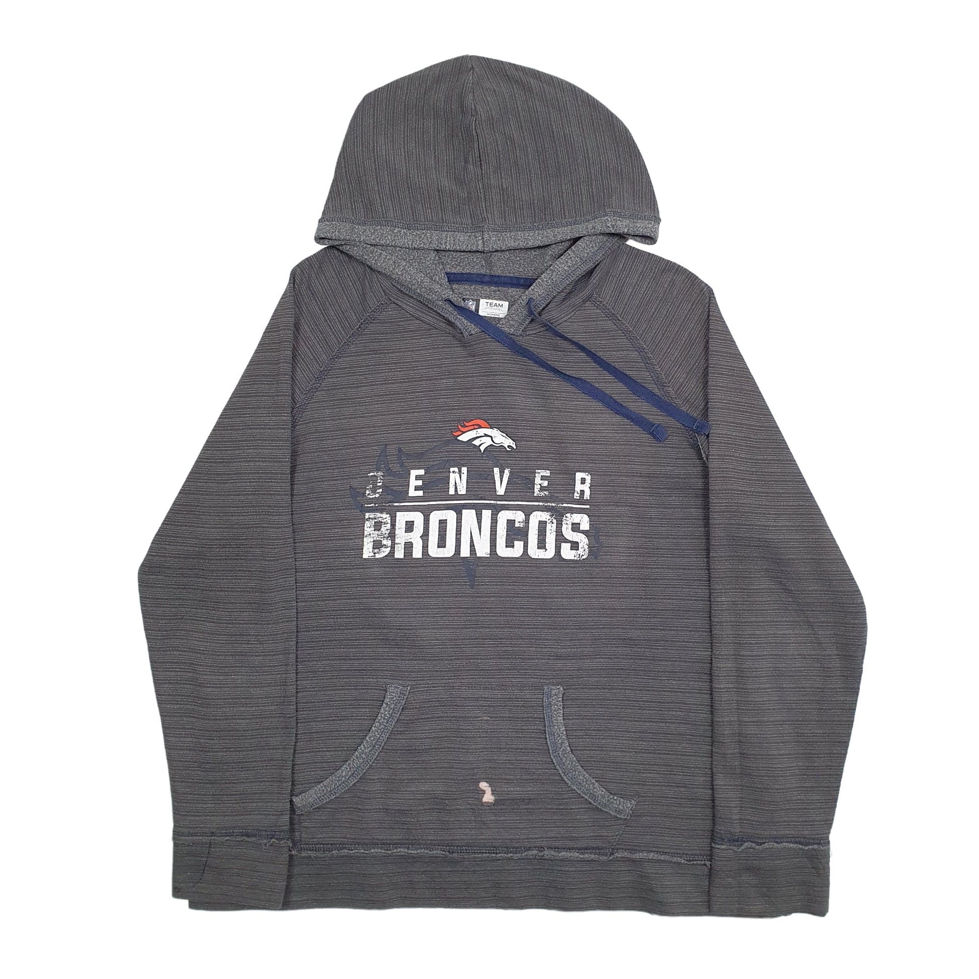 Womens Grey NFL NFL Denver Broncos Football Hoodie Jumper