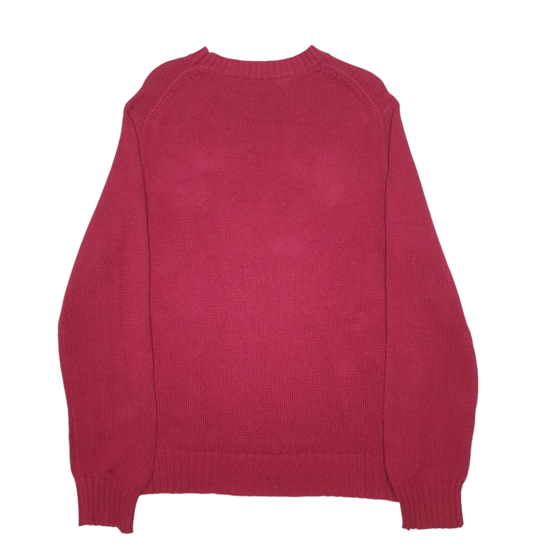 Mens Burgundy Nautica Knit Crewneck Jumper
