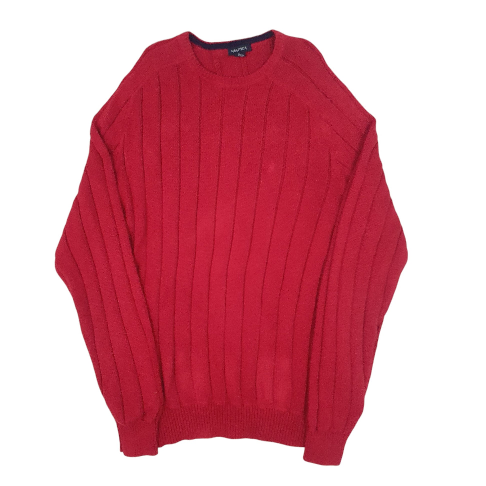 Mens Red Nautica Knitwear Crewneck Jumper