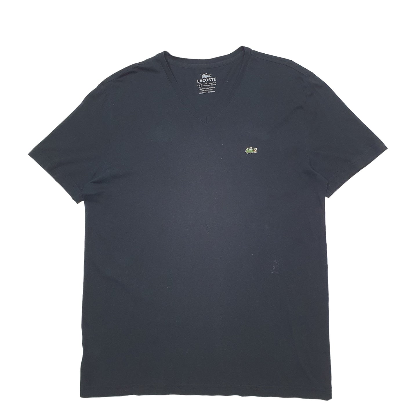 Mens Black Lacoste  Short Sleeve T Shirt