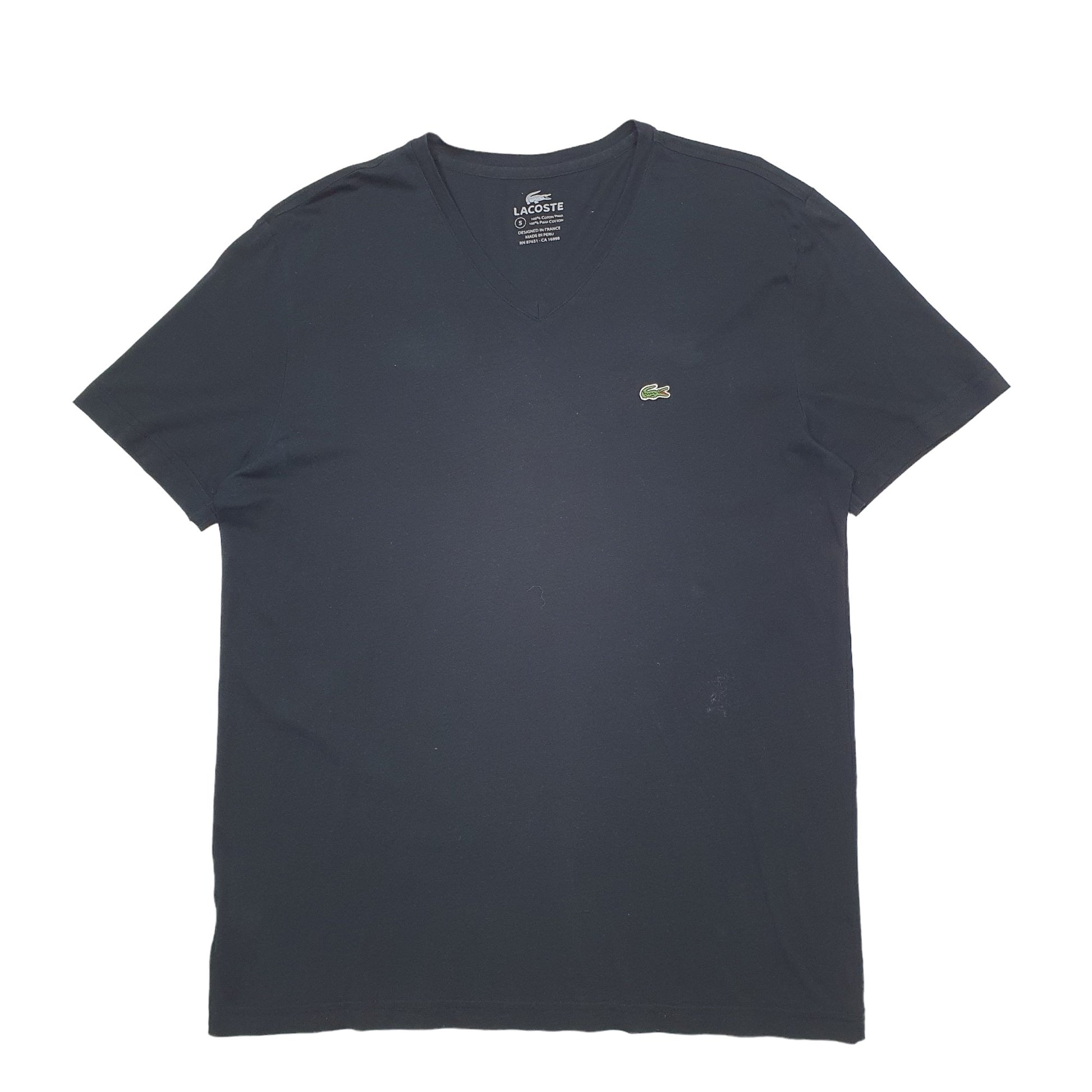 Mens Black Lacoste  Short Sleeve T Shirt