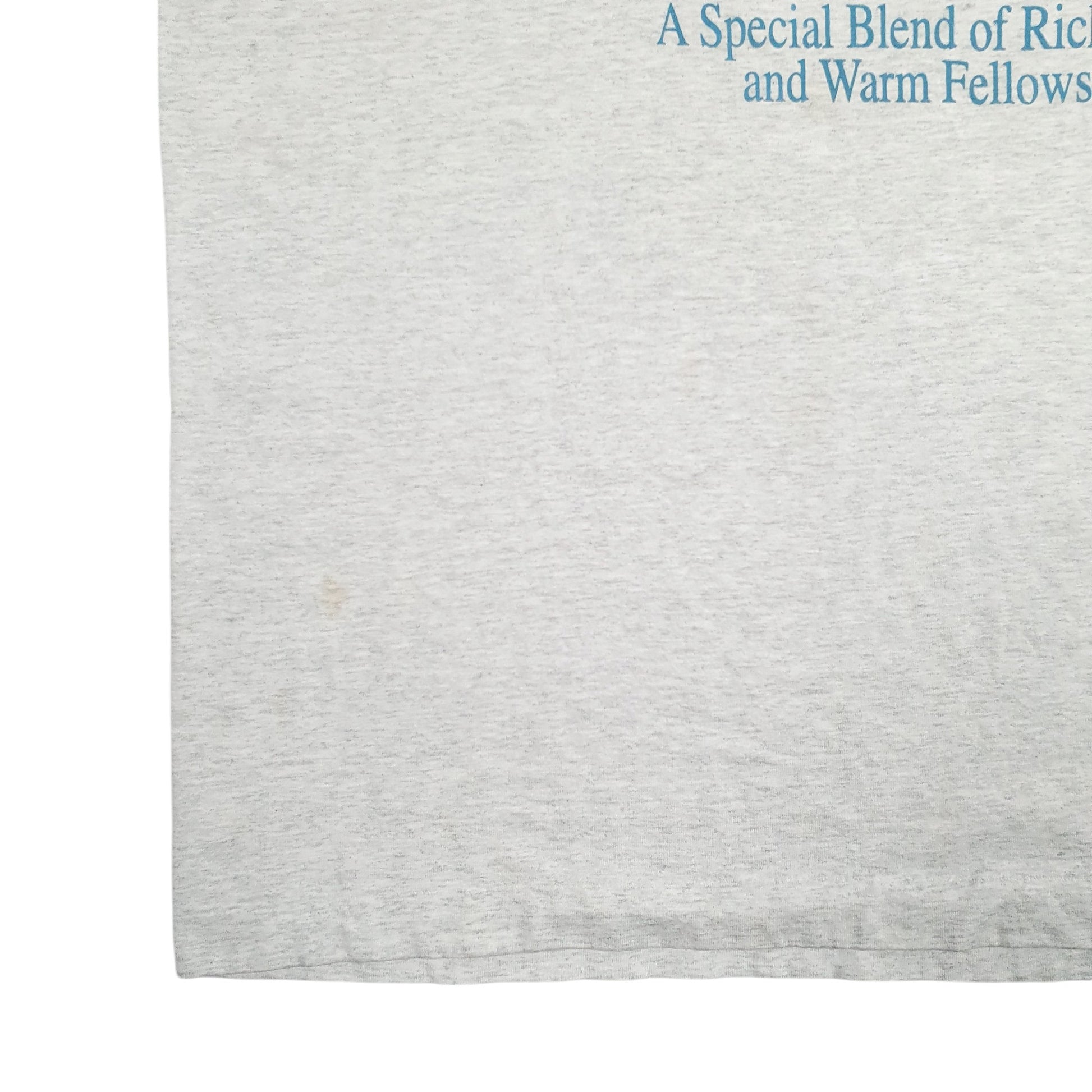 Mens Grey Fruit Of The Loom Single Stitch Vintage 90s Made In USA The Music Cafe Short Sleeve T Shirt