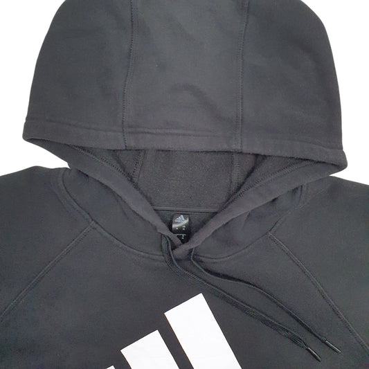 Mens Black Adidas Spellout Hoodie Jumper