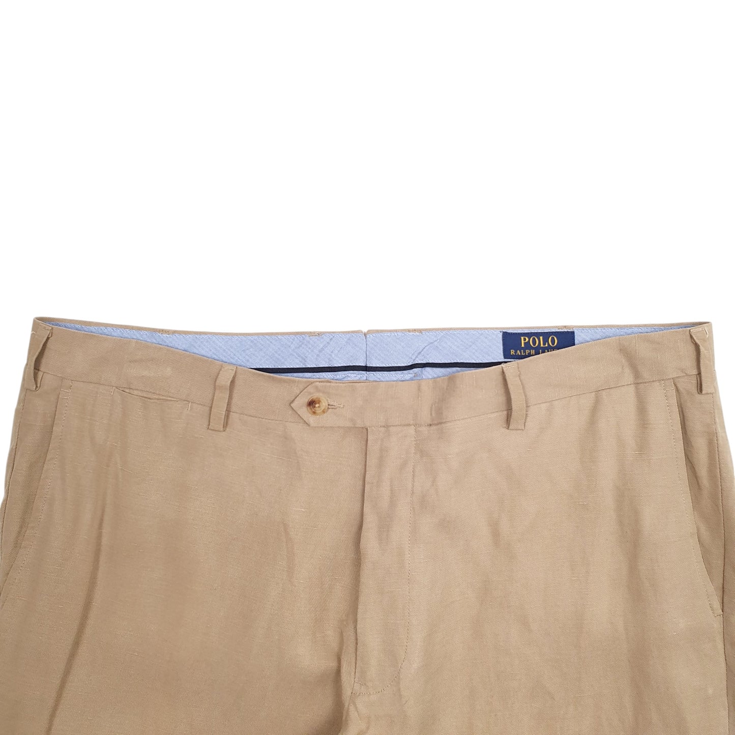 Mens Beige Polo Ralph Lauren 57% Lyocell 43% Linen Chino Trousers