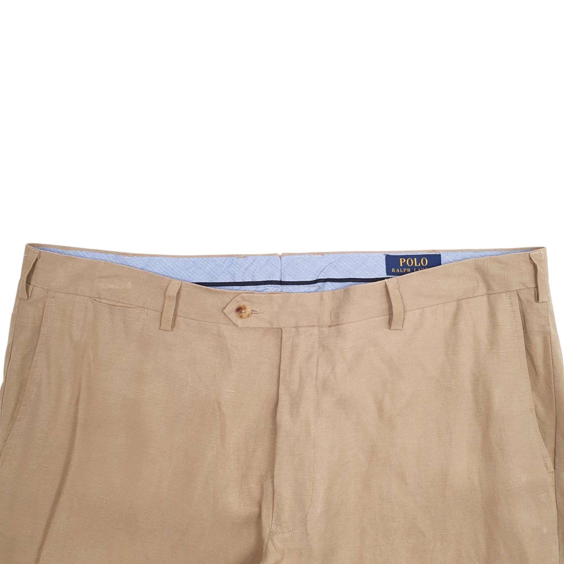 Mens Beige Polo Ralph Lauren 57% Lyocell 43% Linen Chino Trousers